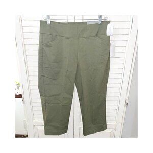 NWT Christopher & Banks Womens Signature Slimming Modern Fit Capri Olive Sz 8